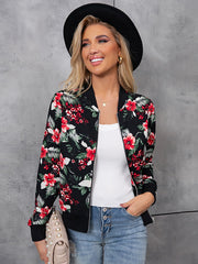 Tropical print fashion baseball uniform short coat jacket Sai Feel