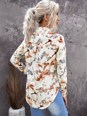 Turn down Collar Floral Pattern Shirt Sai Feel