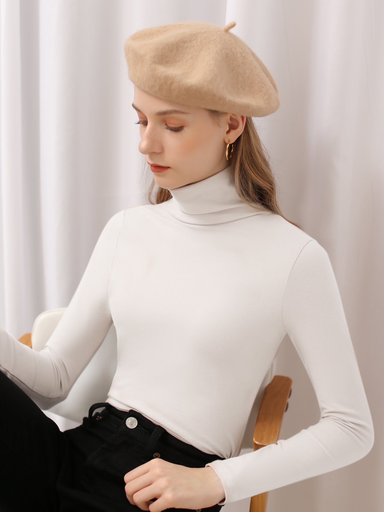 Turtleneck long sleeve crop top Sai Feel