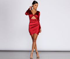 Twist of Fate Satin Mini Dress Sai Feel