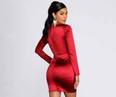 Twist of Fate Satin Mini Dress Sai Feel