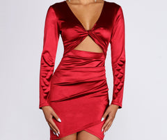 Twist of Fate Satin Mini Dress Sai Feel