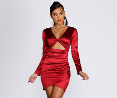 Twist of Fate Satin Mini Dress Sai Feel