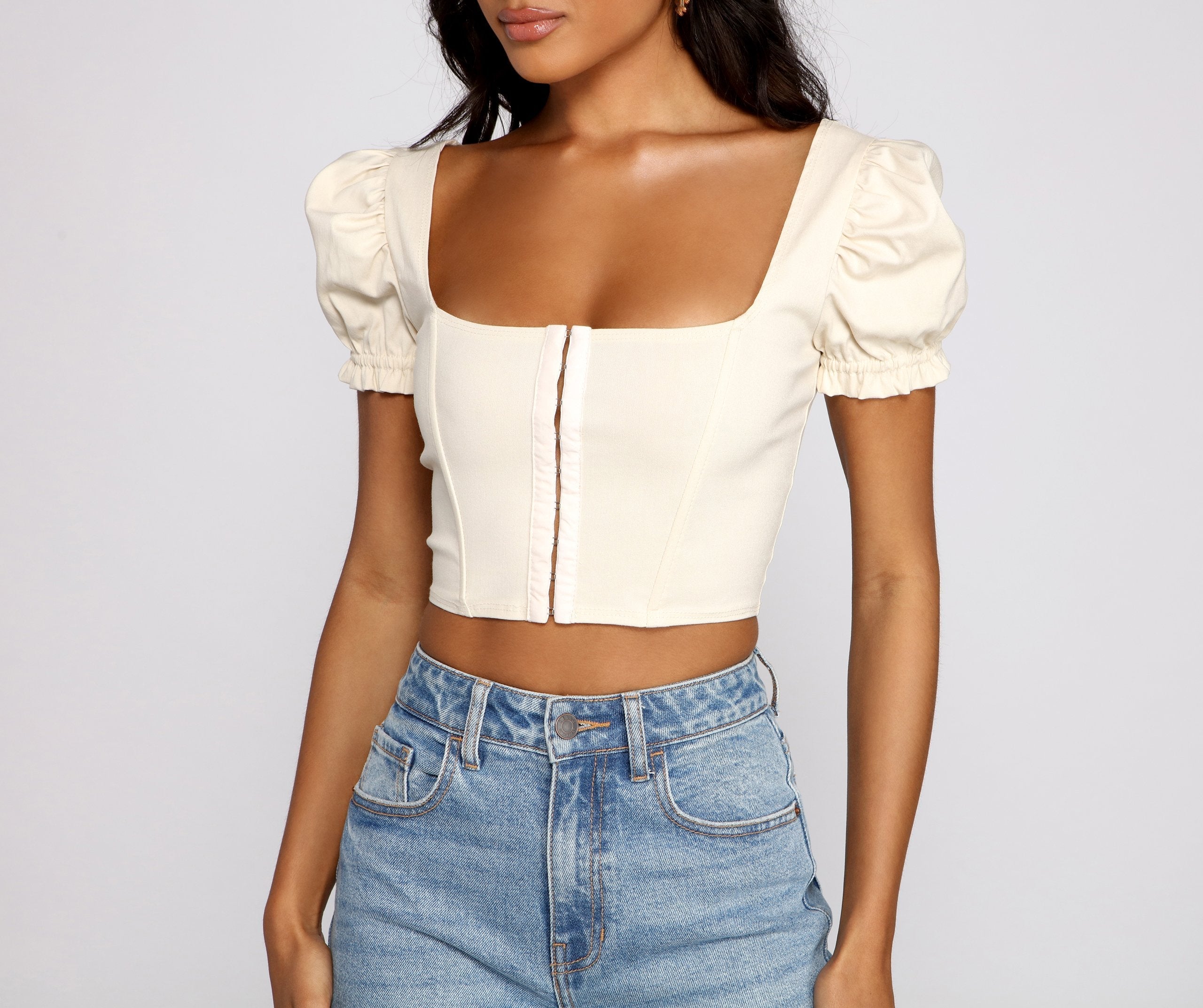 Up A Notch Hook and Eye Corset Top Sai Feel