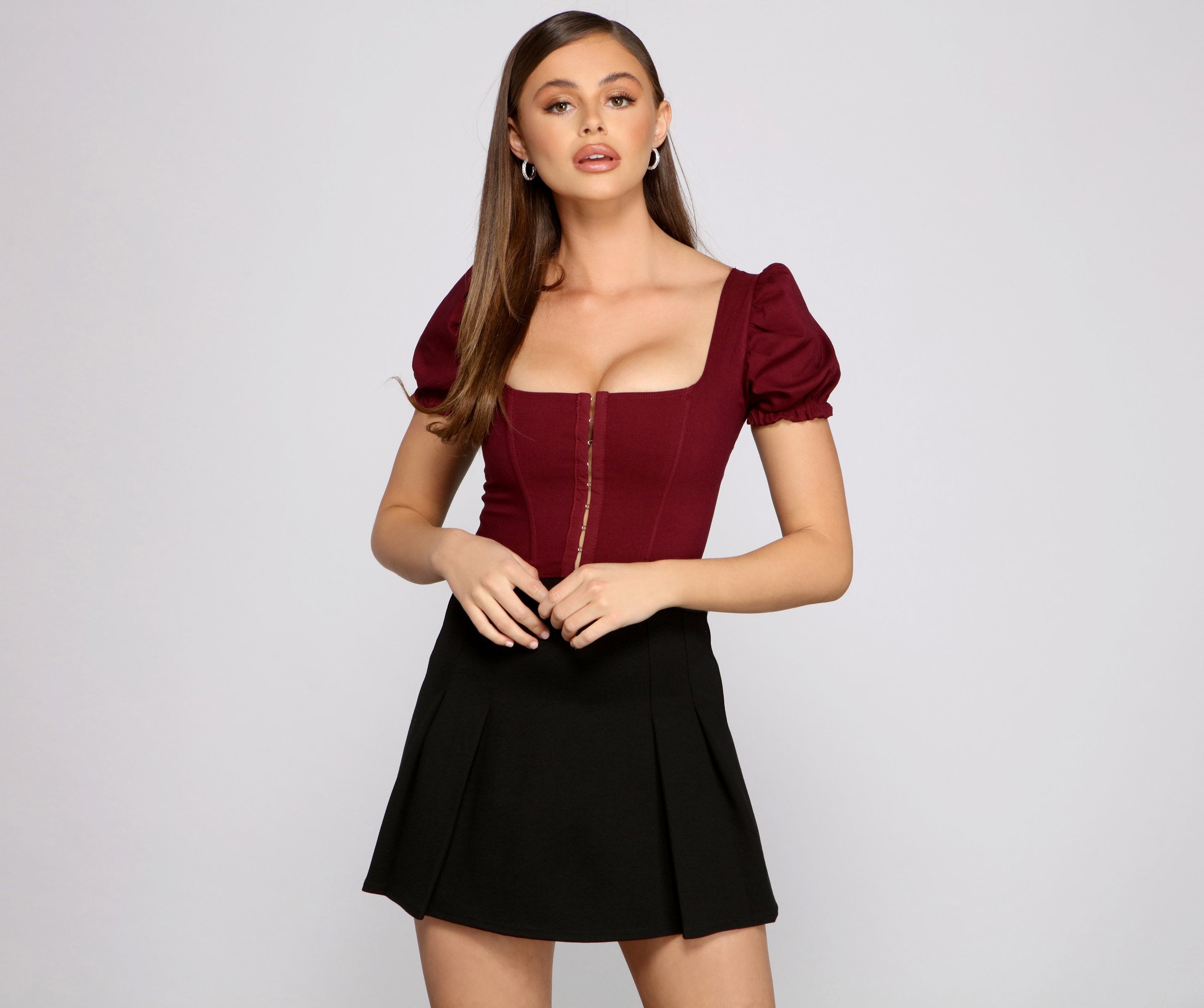 Up A Notch Hook and Eye Corset Top Sai Feel