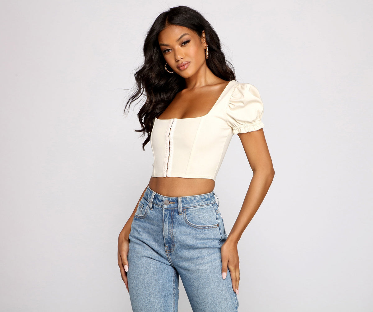 Up A Notch Hook and Eye Corset Top Sai Feel