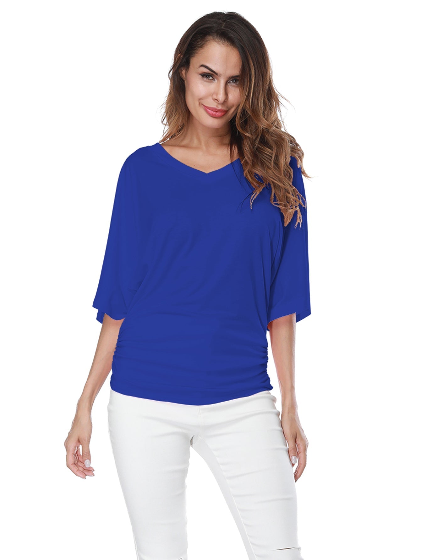 V-Neck Batwing Sleeve Tee Sai Feel