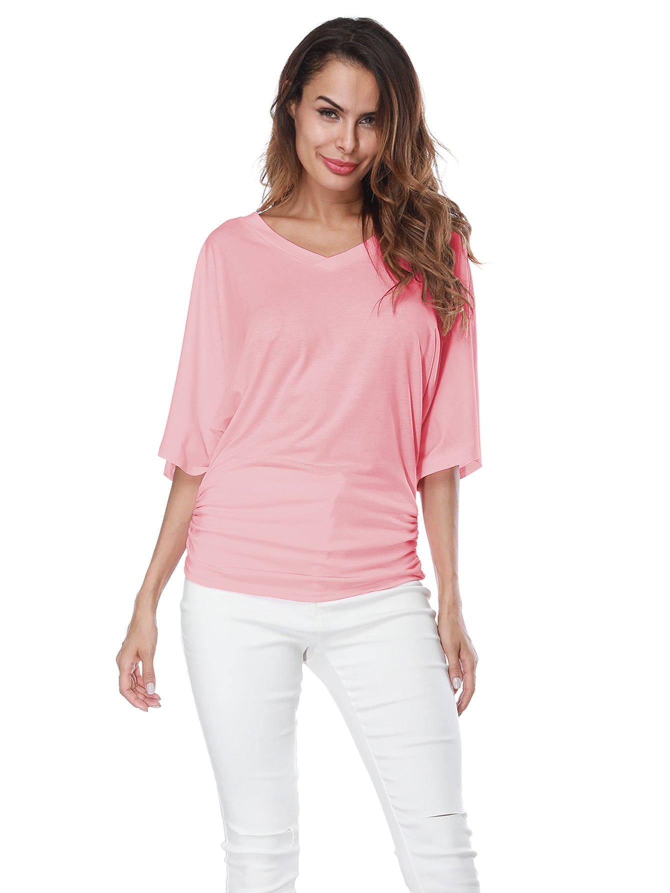 V-Neck Batwing Sleeve Tee Sai Feel