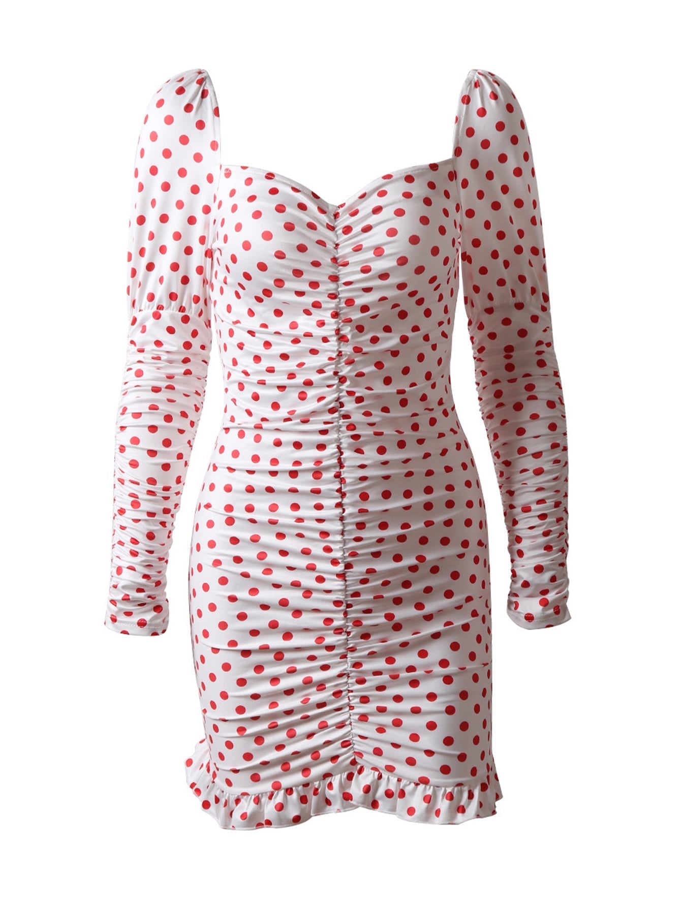 V-neck Polka Dot Dress Sai Feel