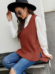 V neck sleeveless pullover knit vest Sai Feel