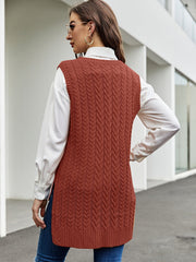 V neck sleeveless pullover knit vest Sai Feel