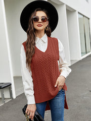 V neck sleeveless pullover knit vest Sai Feel