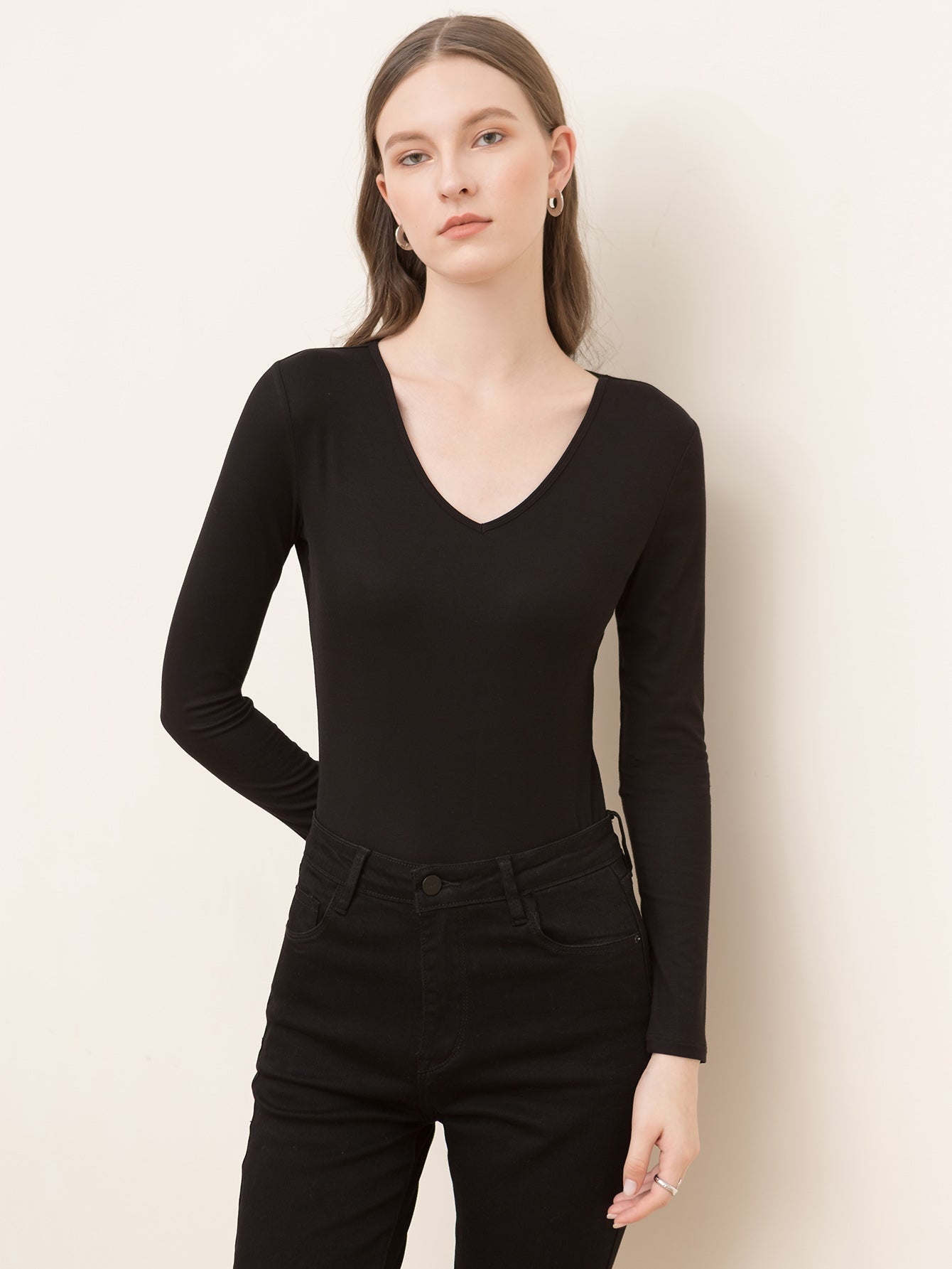 V-neck slim crop top Sai Feel