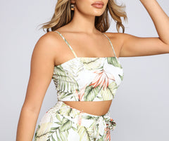 Vacay On My Mind Tropical Print Crop Top Sai Feel