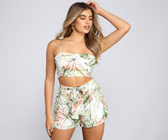 Vacay On My Mind Tropical Print Crop Top Sai Feel