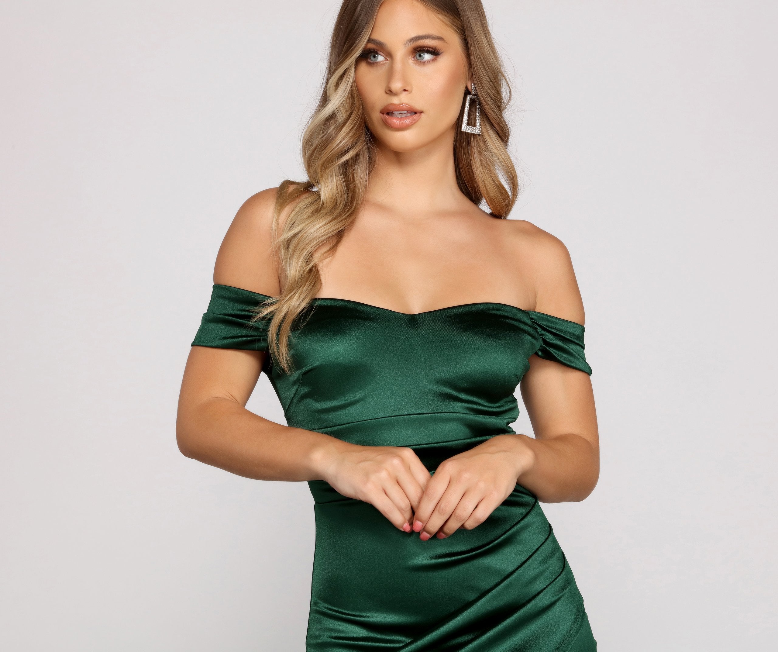 Valencia Formal Off The Shoulder Wrap Dress Sai Feel