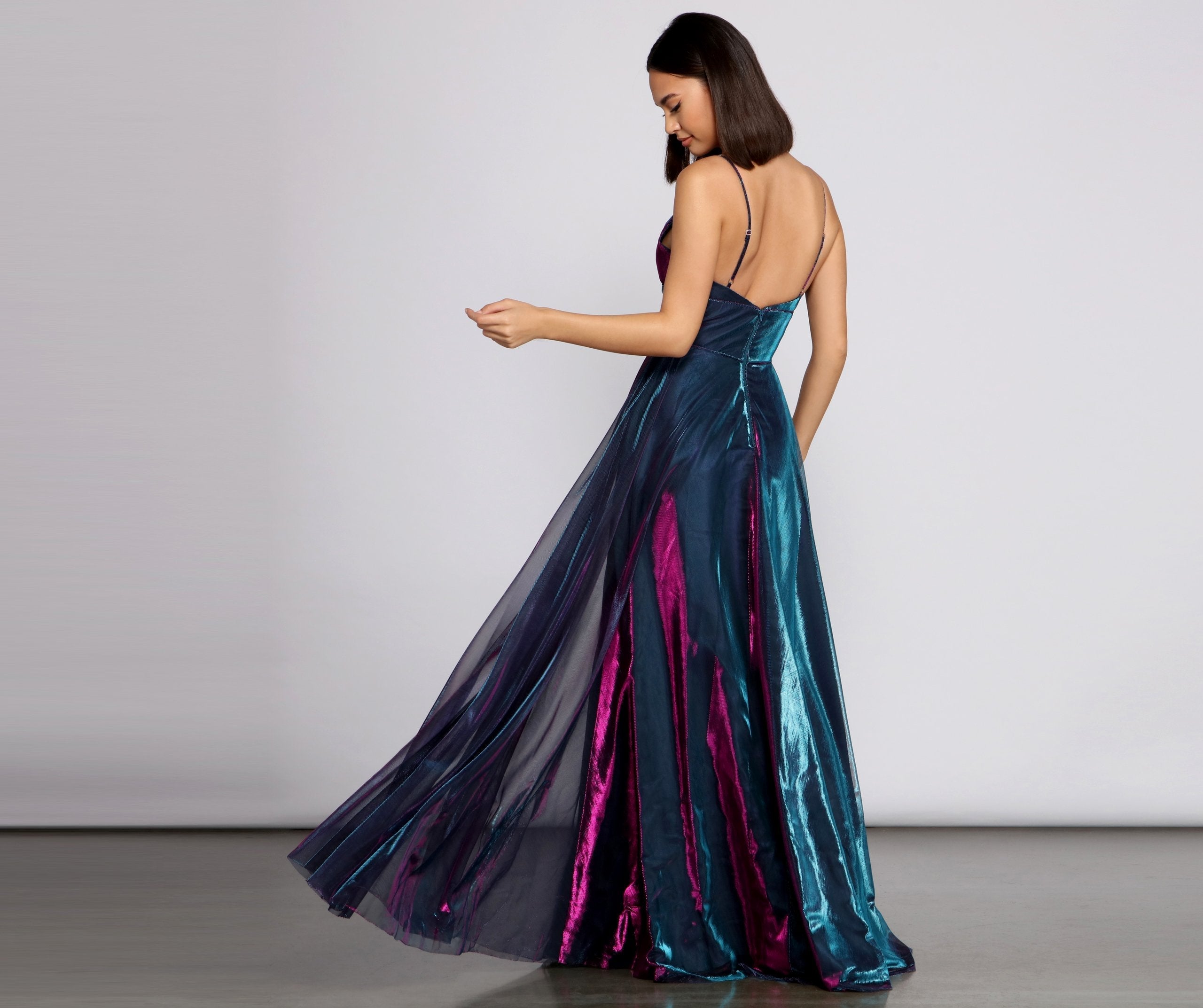 Vanda Formal Iridescent Metallic Dress Sai Feel