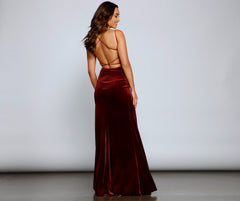 Vega Formal High Slit Velvet Dress Sai Feel