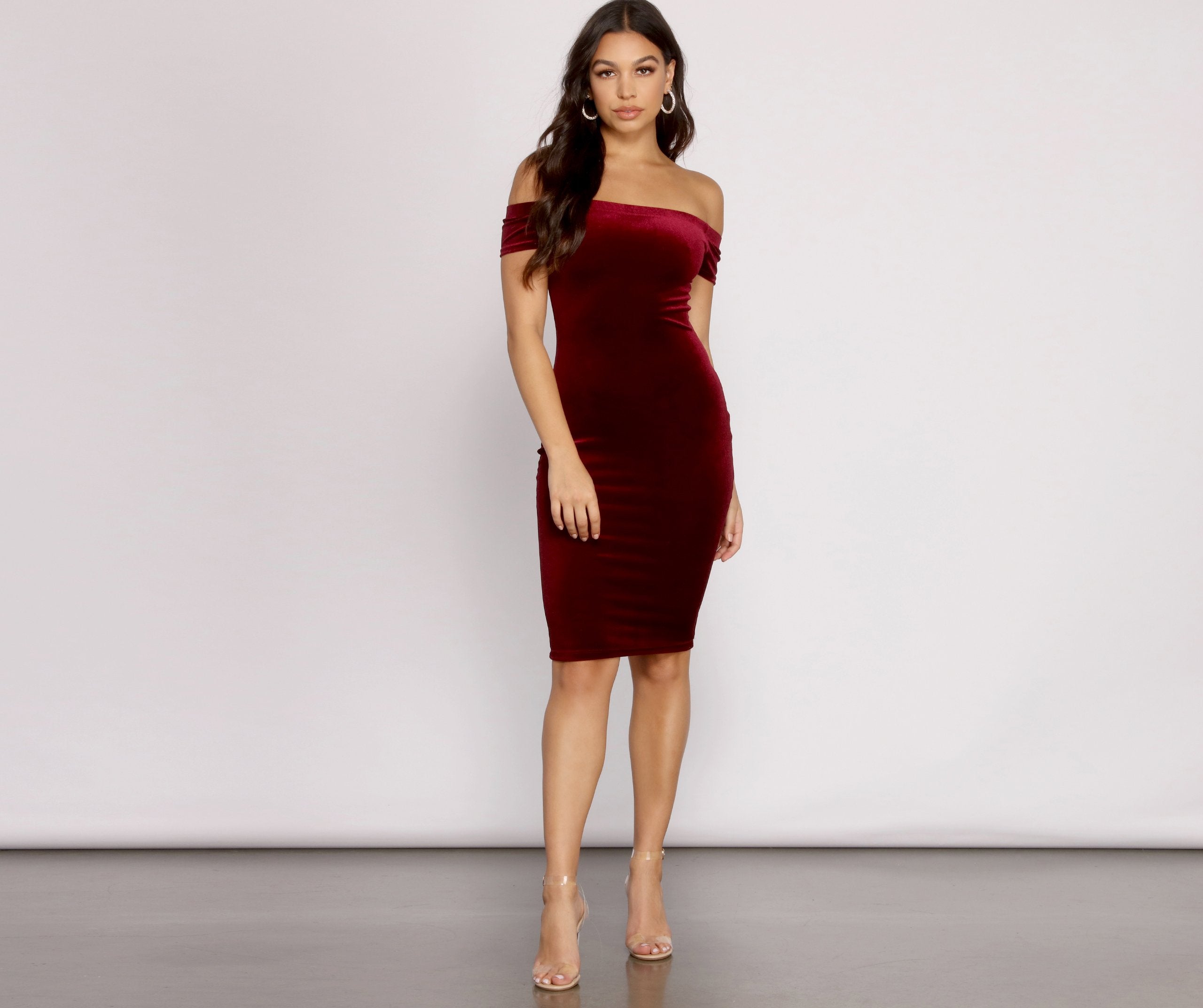 Velvet Luxe Bodycon Midi Dress Sai Feel