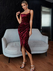 Velvet Wrap Cami Dress Sai Feel