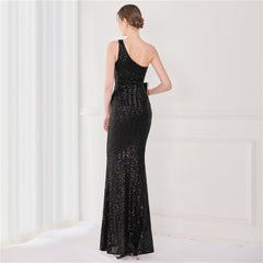 Victoria Formal One-Shoulder Sequined Fishtail Dress Sai Feel