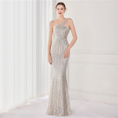 Victoria Formal One-Shoulder Sequined Fishtail Dress Sai Feel