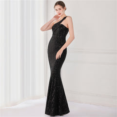 Victoria Formal One-Shoulder Sequined Fishtail Dress Sai Feel