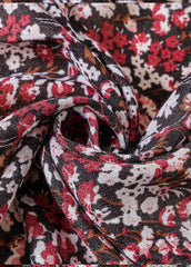 Vintage Disty Floral Fringed Tassel Scarf Sai Feel