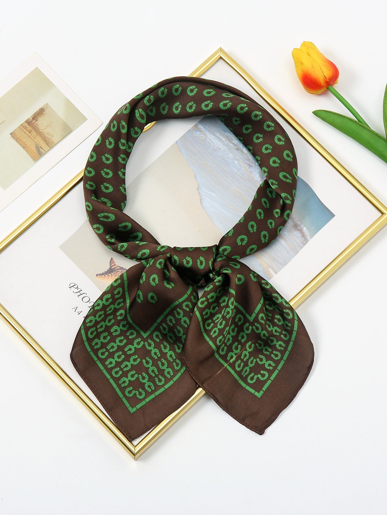 Vintage silky scarf Sai Feel