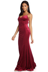 Viviana Formal Velvet Open Back Dress Sai Feel