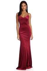 Viviana Formal Velvet Open Back Dress Sai Feel