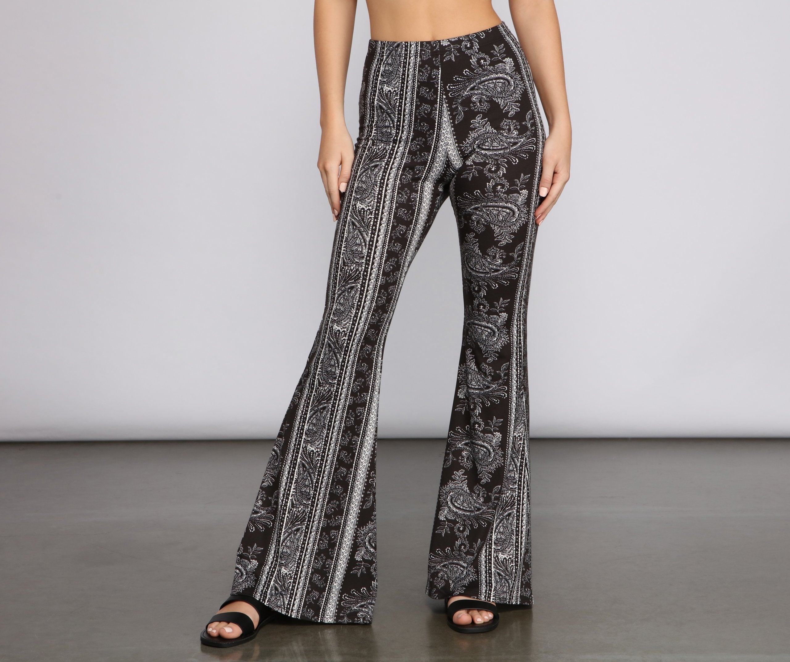 Boho Babe Flare Pant - Black/White