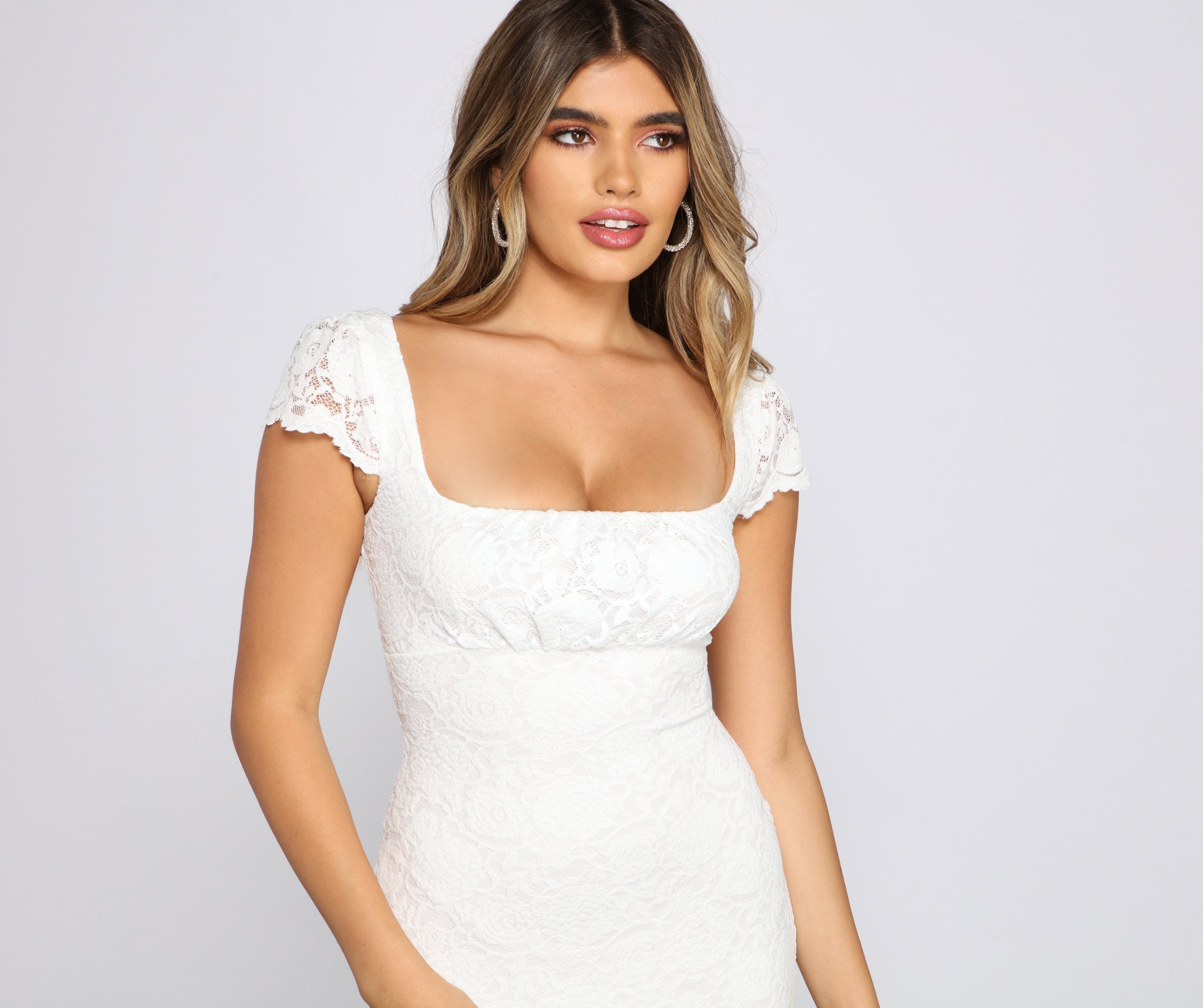 Weekend Getaway Scalloped Lace Mini Dress Sai Feel