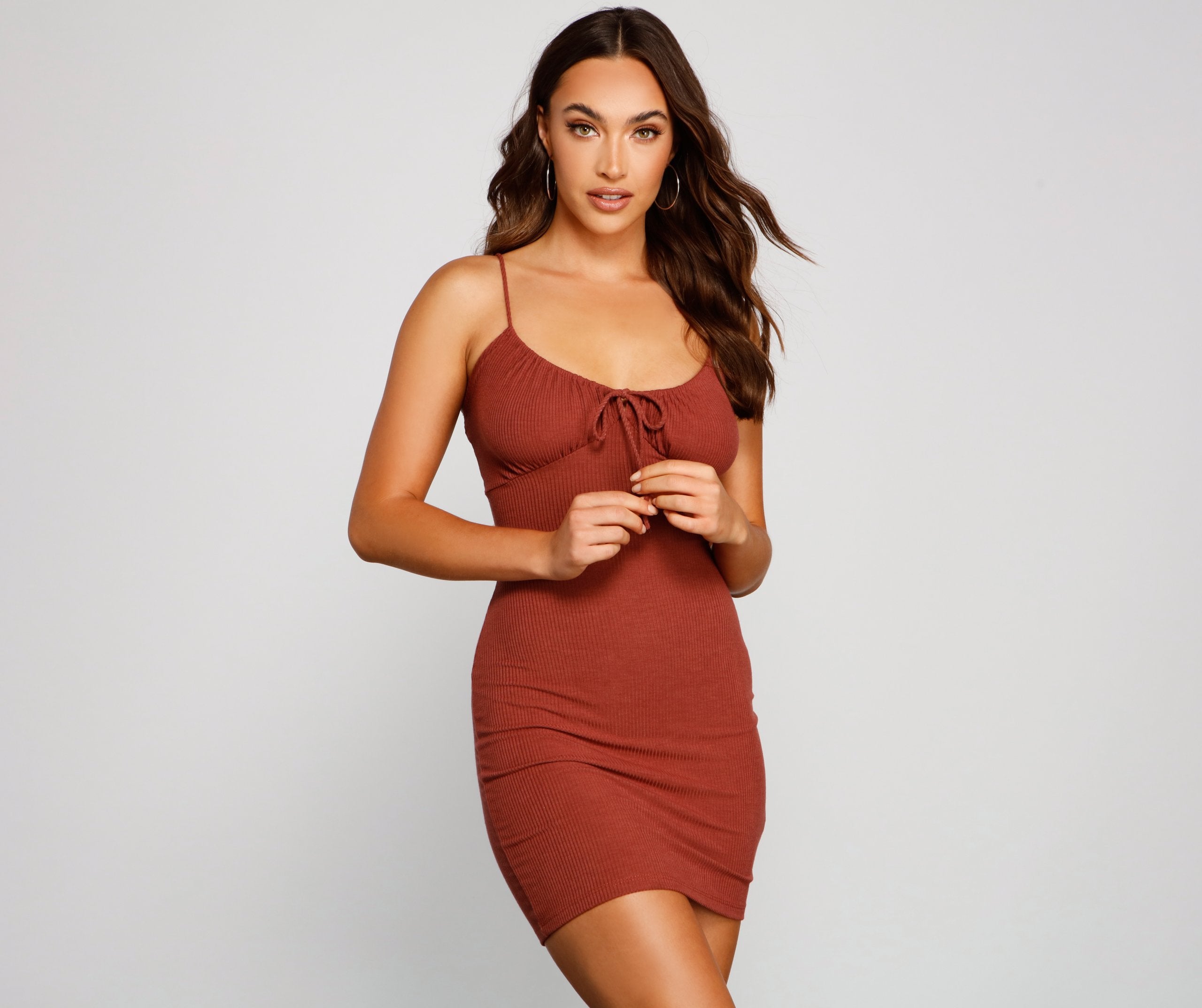 What's The Scoop Ribbed Knit Mini Dress Sai Feel