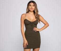 What's The Scoop Ribbed Knit Mini Dress Sai Feel