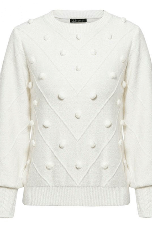 White Hairball Pullover Vintage Sweater Sai Feel