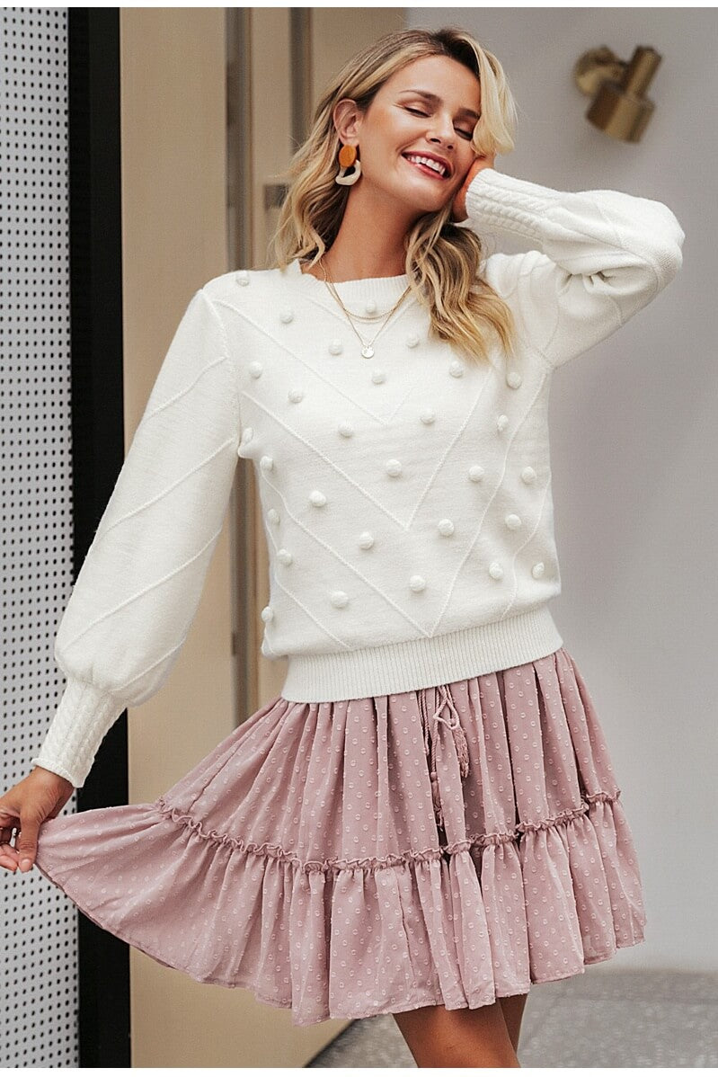 White Hairball Pullover Vintage Sweater Sai Feel