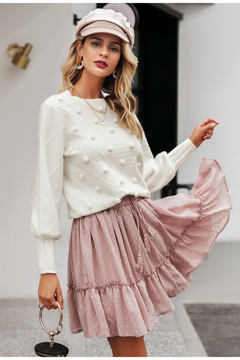 White Hairball Pullover Vintage Sweater Sai Feel