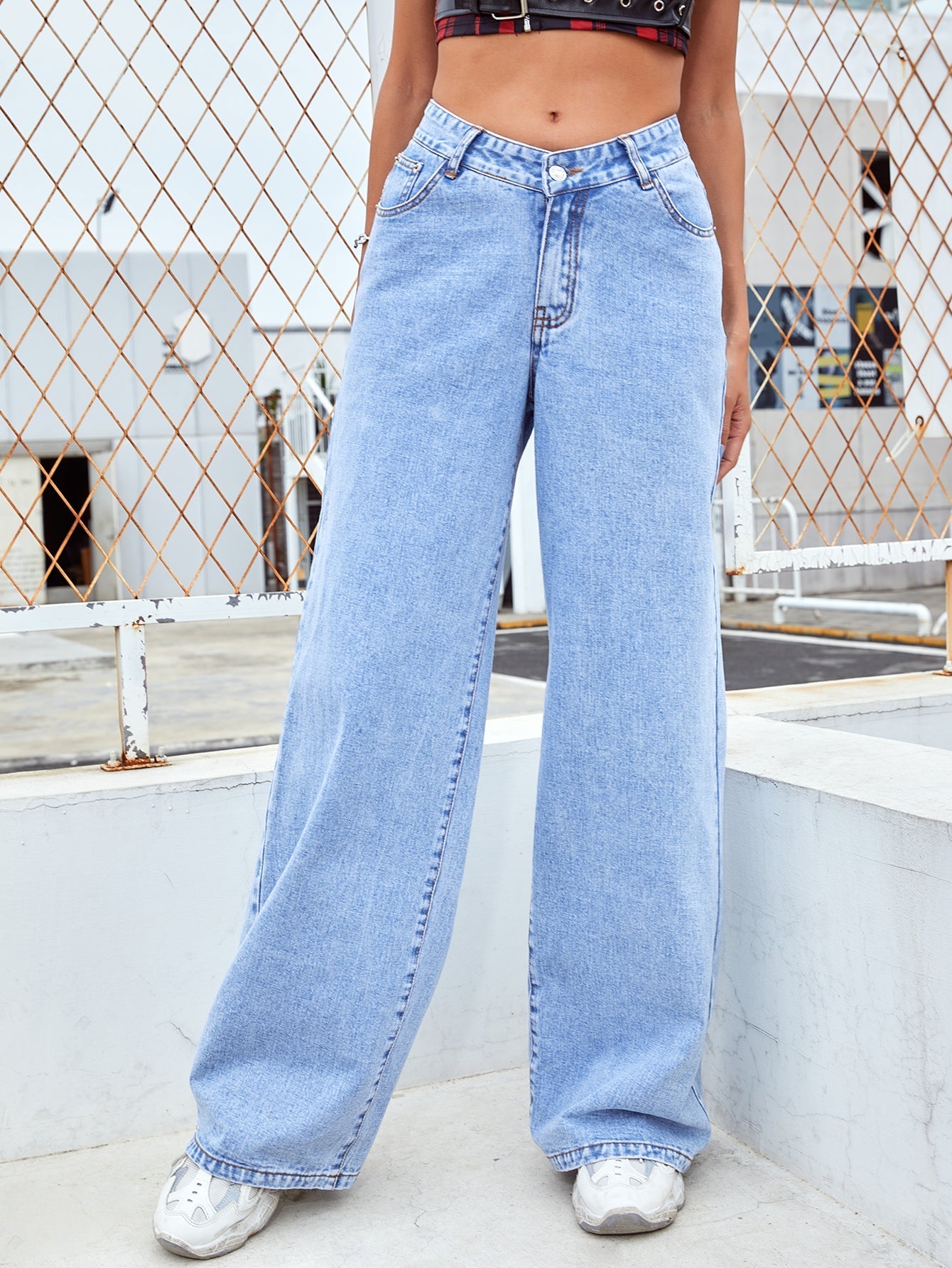 Wide Leg Straight Leg Jeans Sai Feel