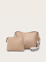 Women 2Pcs Handbag Set PU Leather Shoulder Bag Crossbody Bag Sai Feel