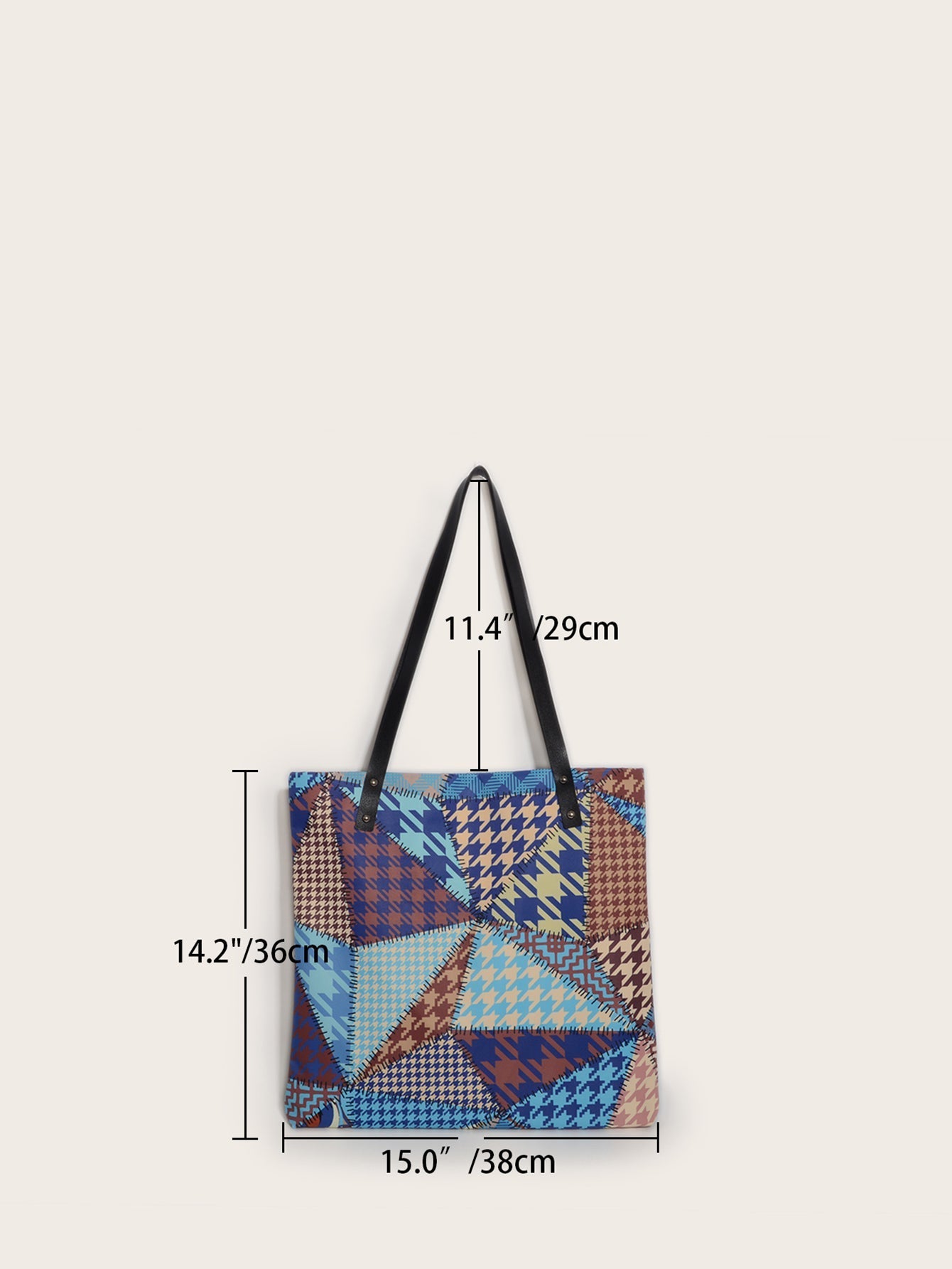 Women 2pcs Bags Waterproof Cloth Geometry Print Shoulder Bag with Coin Purse Sai Feel