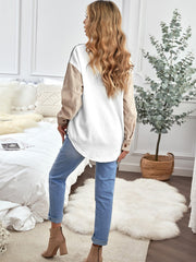 Women Constract Colorblock Sun Cotton Corduroy Button Shacket Blouse Sai Feel