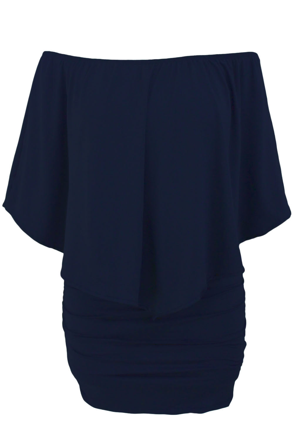 Women Fashion Casual Mini Poncho Flare Sleeve off shoulder Elegant Dress Slim & Plus Size Cape Dress Sai Feel