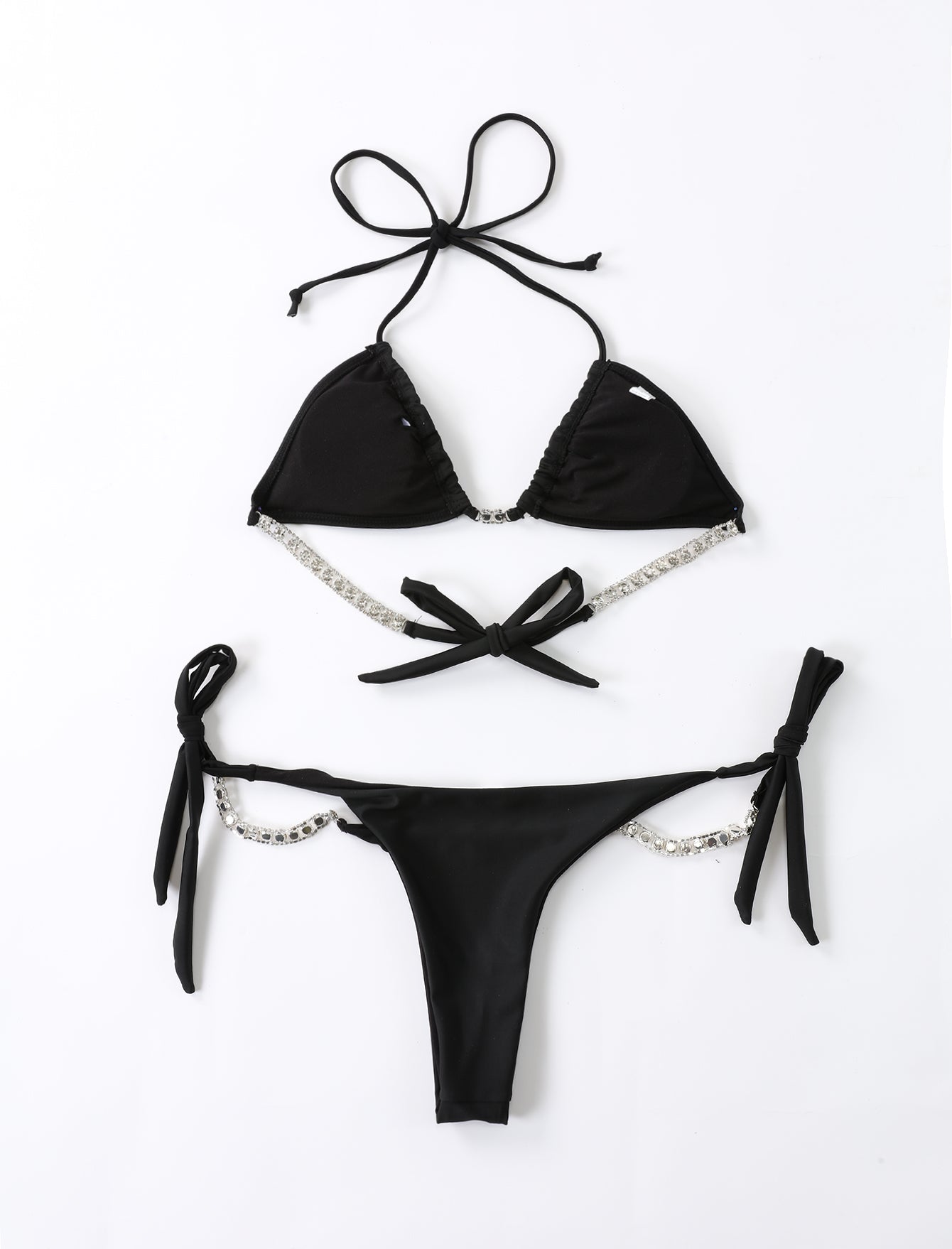 Women Gradient Sequin Rhinestone Swimsuit Set Bikini Sai Feel