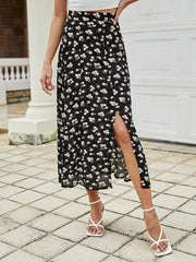 Women High Waist Dress Floral Print Skirt Elegant Half Dress Sai Feel