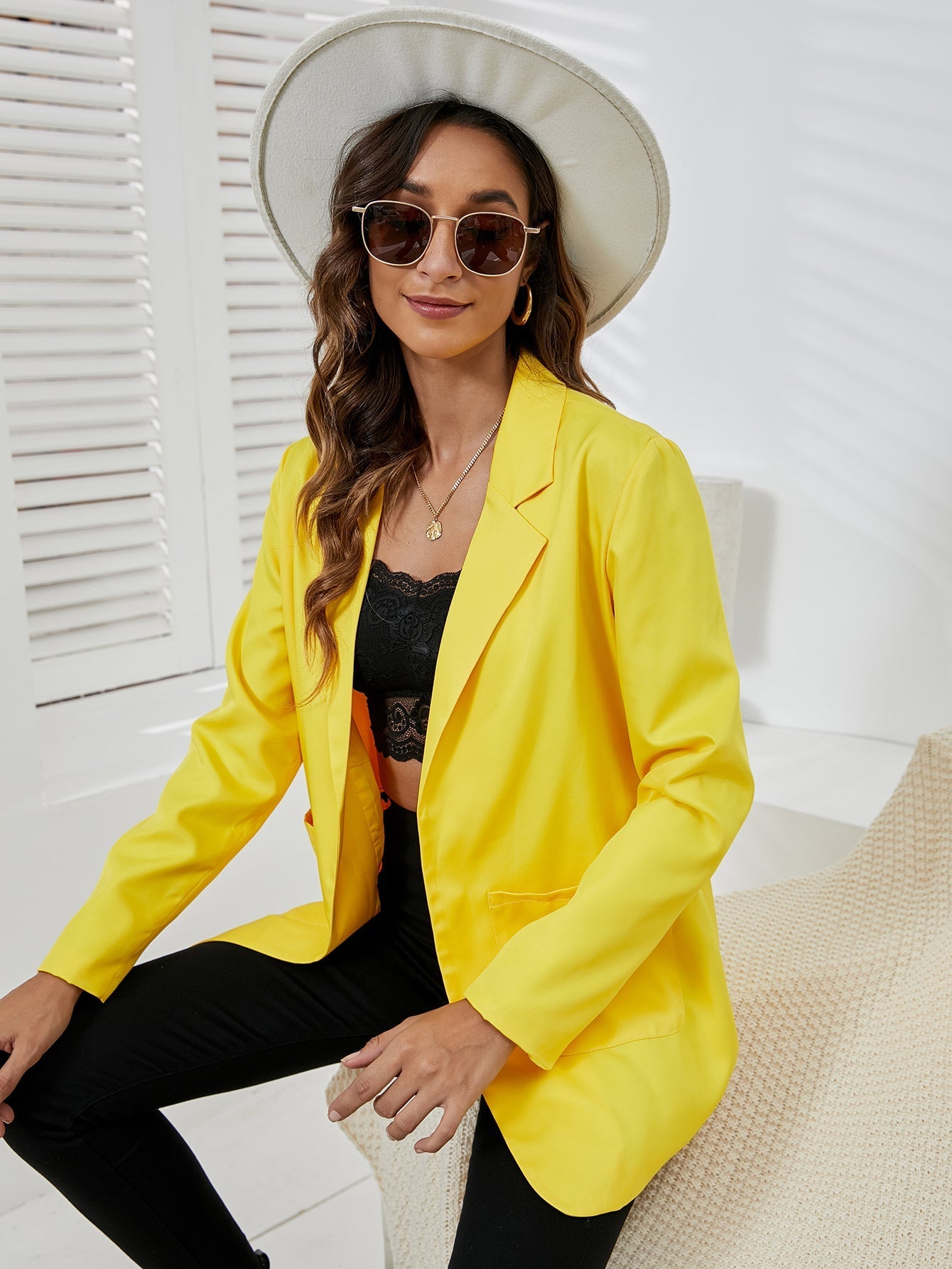 Women Lapel Slim Temperament Suit Jacket Sai Feel