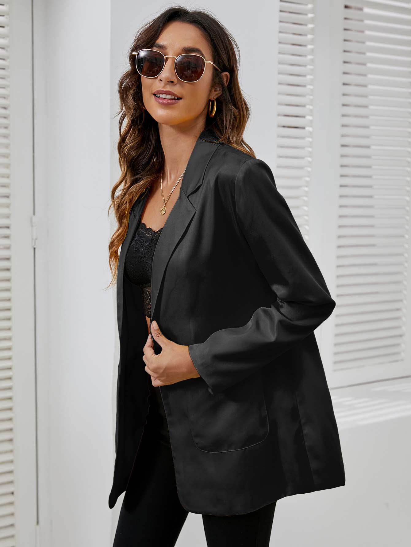 Women Lapel Slim Temperament Suit Jacket Sai Feel