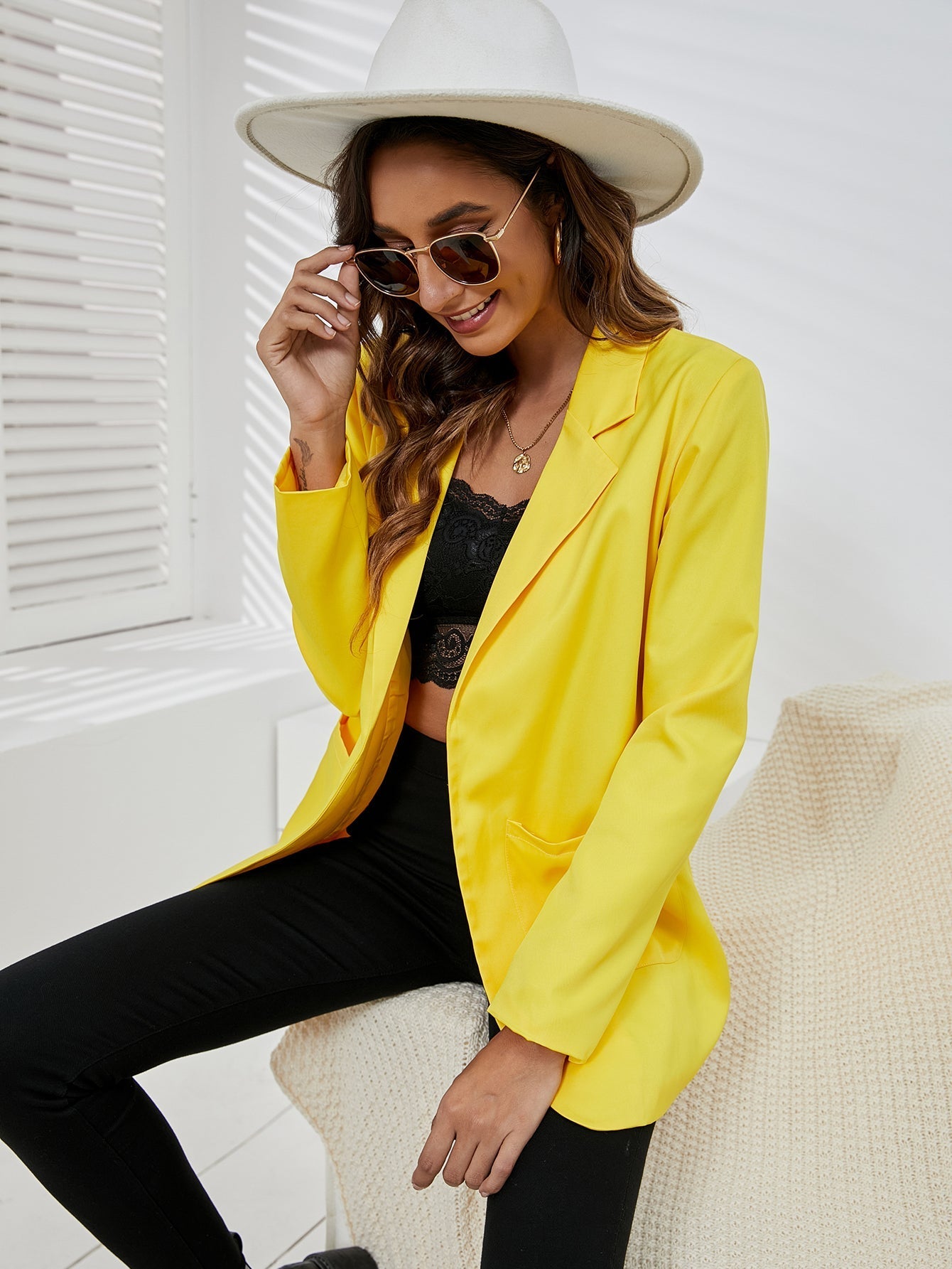 Women Lapel Slim Temperament Suit Jacket Sai Feel