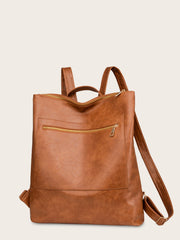 Women Large Capacity PU Leather Adjustable Strap Backpack Sai Feel
