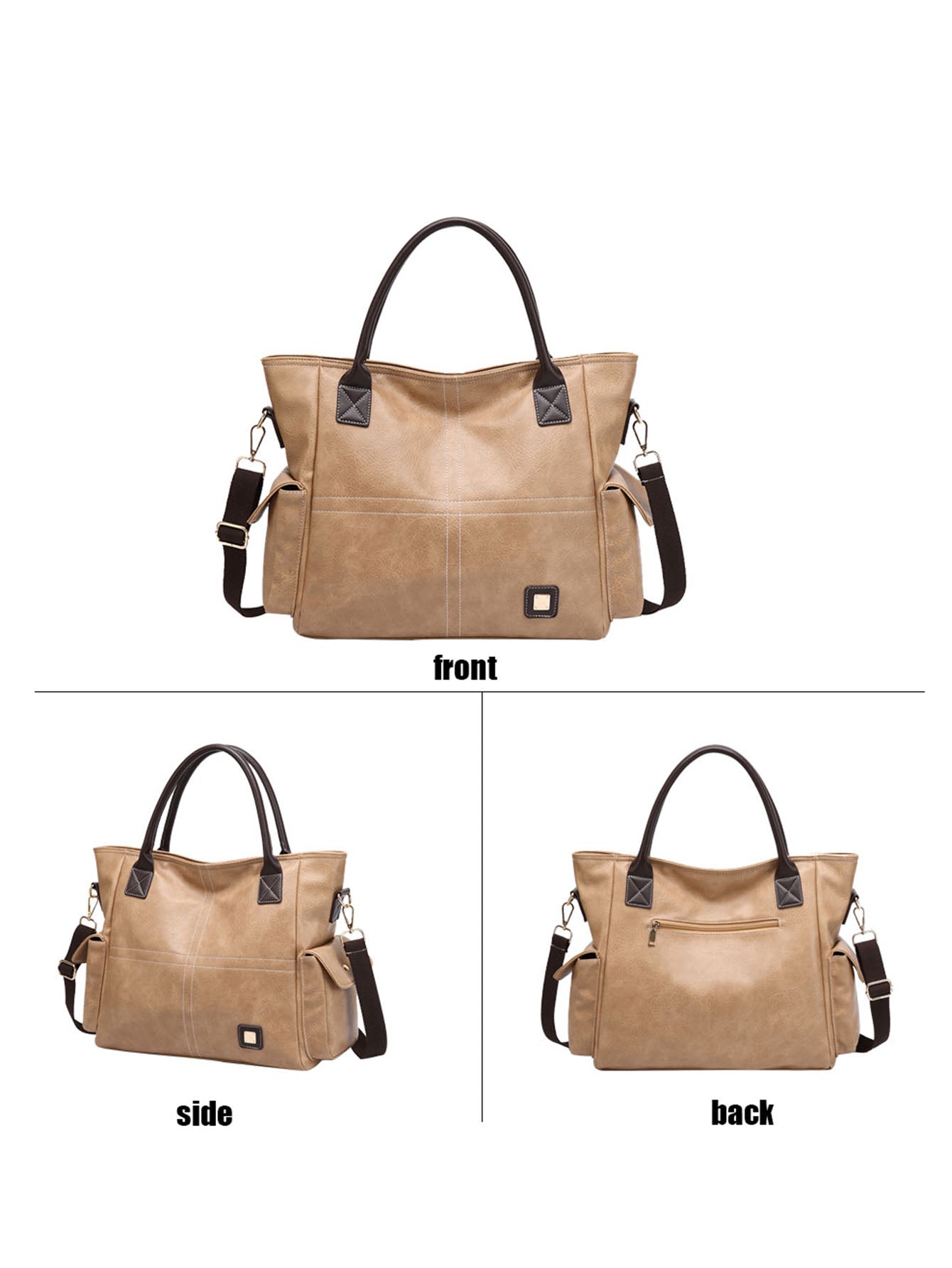 Women Leather Tote Shoulder Handbag Soft Large Capacity Top Handle Satchel Purse Casual Work Travel Bag Sai Feel
